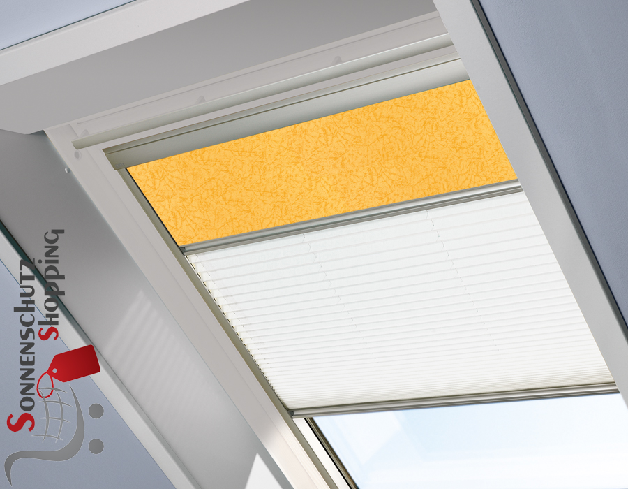 Kombi-Sonnenschutz mit silberner Schiene