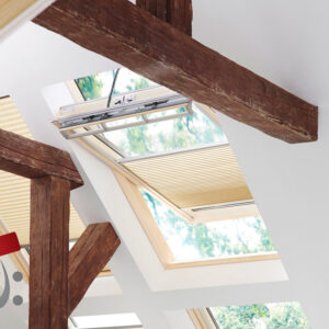Velux Plissee Raumbild creme