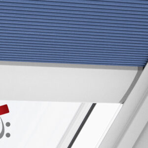 Blaues Elektro Wabenplissee für Velux