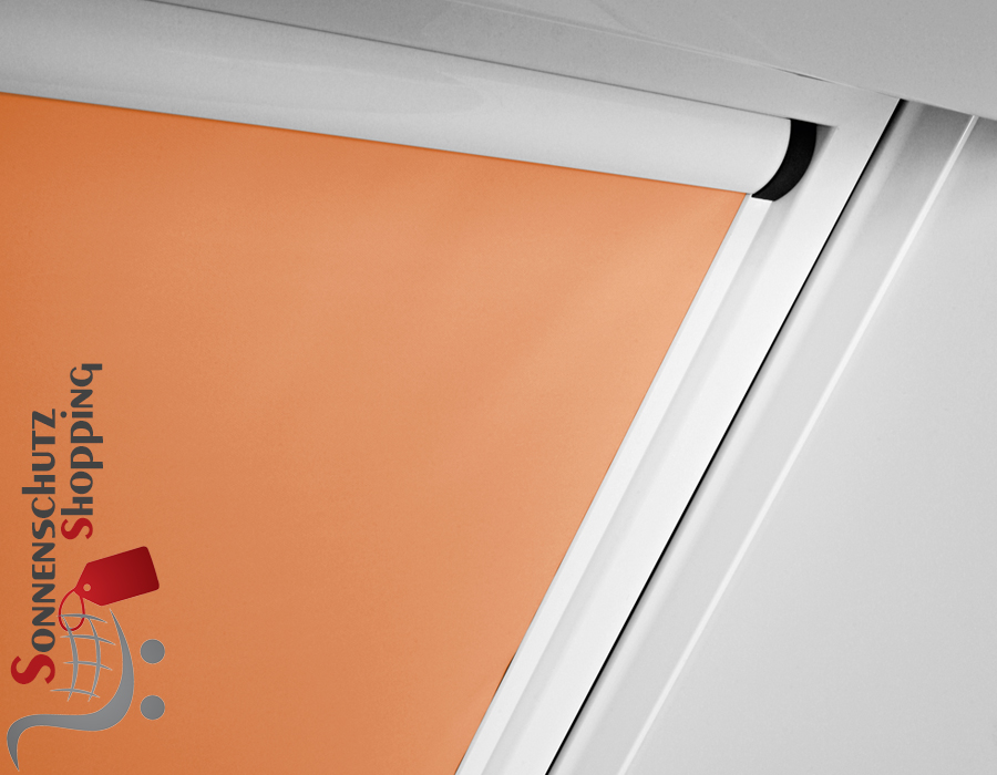 Roto Verdunkelungsrollo ZRVM Orange weiße Schiene